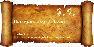 Hornyánszky István névjegykártya