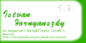 istvan hornyanszky business card